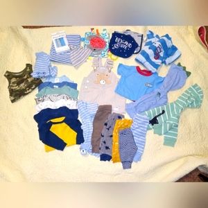 Baby Boy Bundle of clothes! NB, 0-3 mos. Variety of pieces, 24 pcs total.